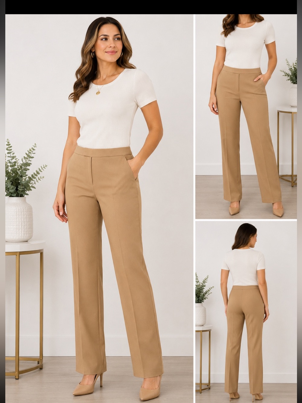 J. Crew KATE Camel Straight-Leg Dress Pants size 16 office, career